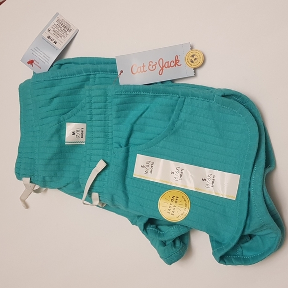 Cat and‎ Jack Girls' Knit Pull-On Shorts - Dark Mint (2set) - Picture 3 of 7
